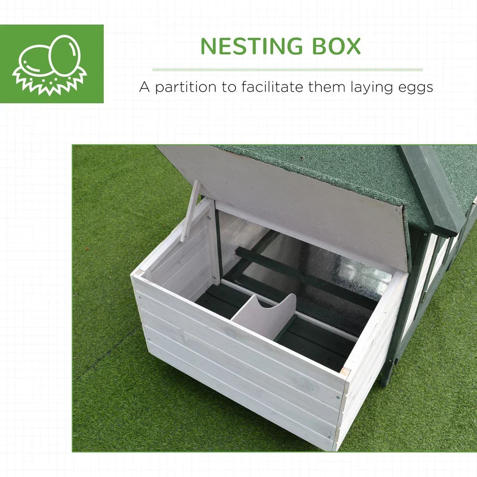 Wood Chicken Coop Pet Poultry Hen House Back yard with Nesting Box Ramp Run — alternate product view 6