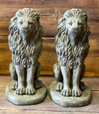 LION PAIR Stone Garden Ornament 40cm Statue — main product view