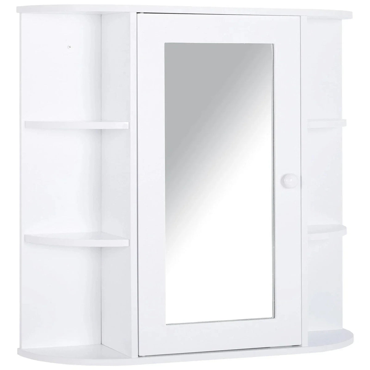 Wall Mounted Bathroom Cabinet with Mirror Single Door Storage Shelves — alternate product view 3