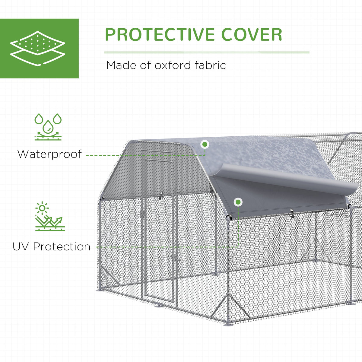 Chicken Run W/ Roof, Walk In Chicken Coop, Hen House Duck Pen — alternate product view 11