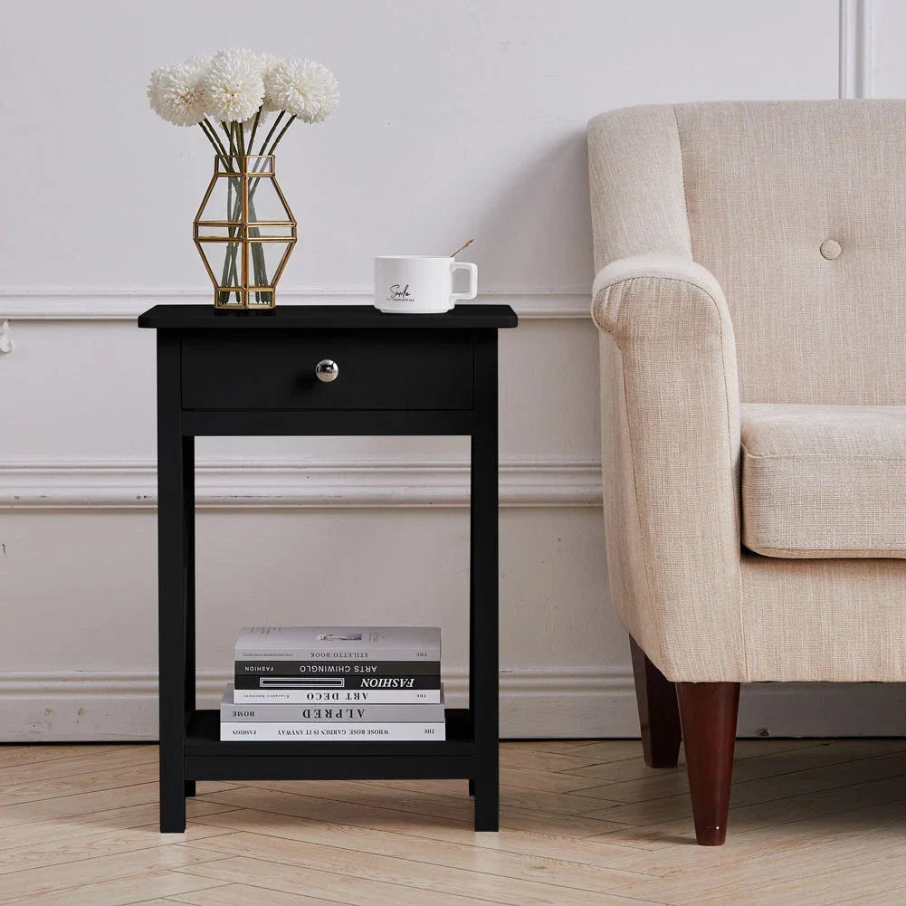 Bedside Table Cabinet Nightstand Small Side End Table Storage Drawer Organizer — alternate product view 10