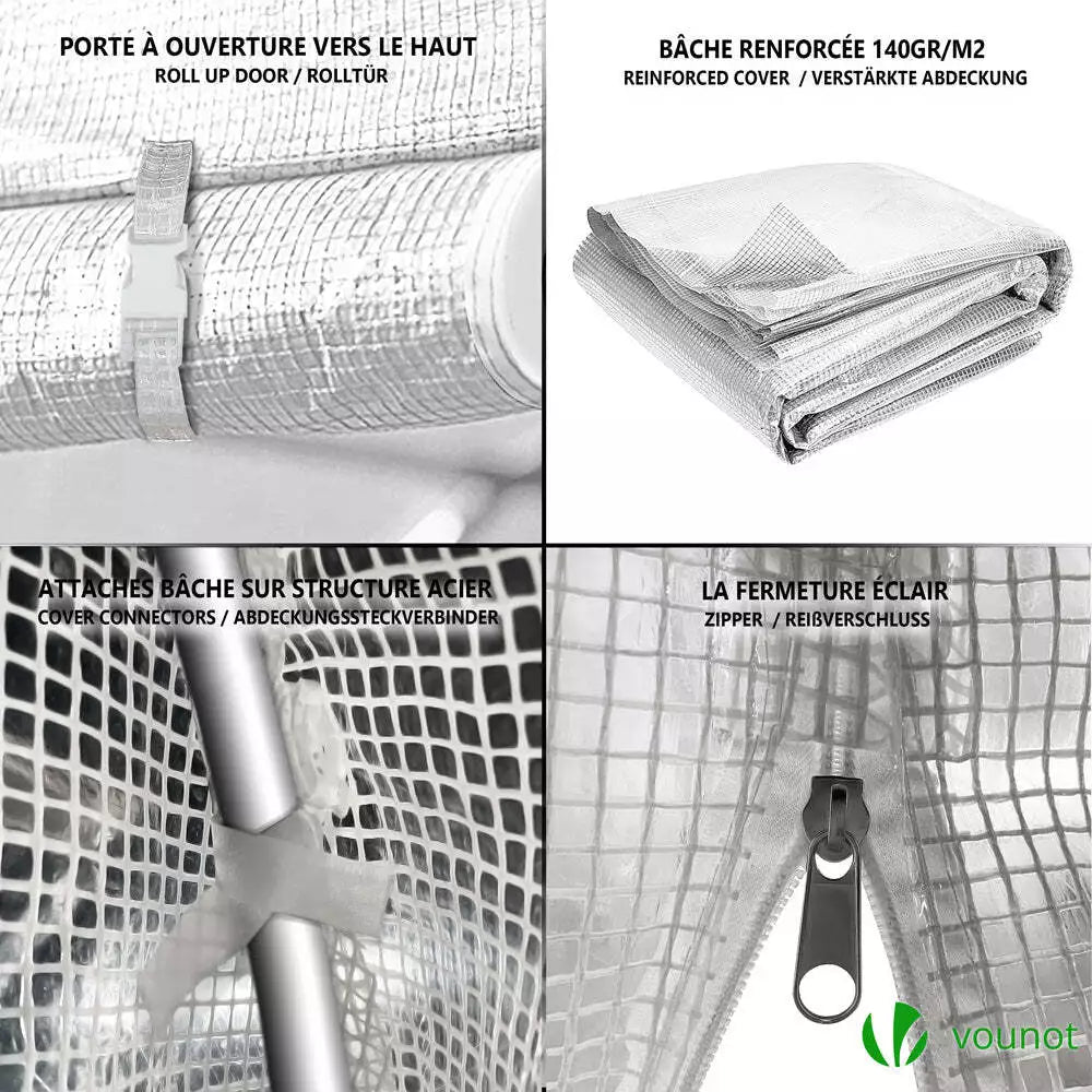 Polytunnel Greenhouse Grow House with Roll-up Side Walls, 3x2x2m 6m² — alternate product view 5