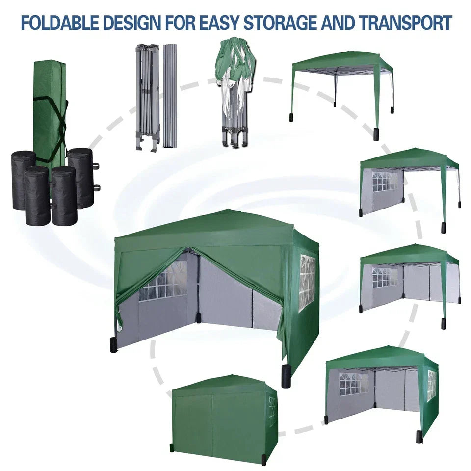 3x3m Pop up Heavy Duty Gazebo With Sides And Weight bags — alternate product view 13