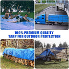 10m x 10m Heavy Duty Waterproof Tarpaulin with Eyelets Cover Ground Sheet — alternate product view 7