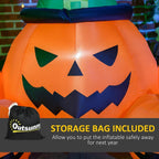 6ft Inflatable Halloween Large Pumpkin in Hat w/ Four Small Pumpkin LED — alternate product view 7