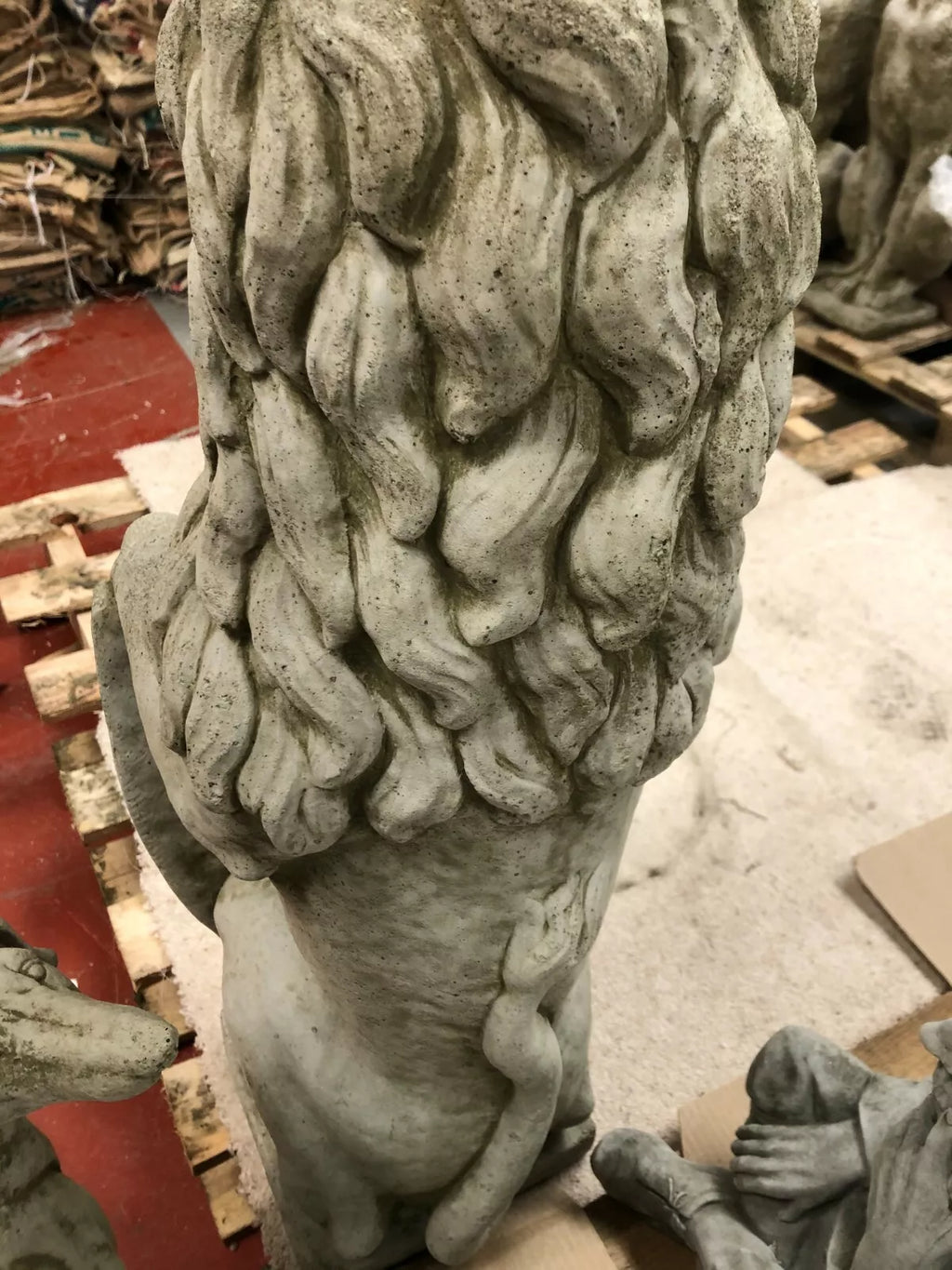 Pair Armorial Lion Statues — Reconstituted Stone Animal Concrete Garden Ornament — alternate product view 3
