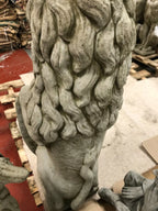 Pair Armorial Lion Statues — Reconstituted Stone Animal Concrete Garden Ornament — alternate product view 3