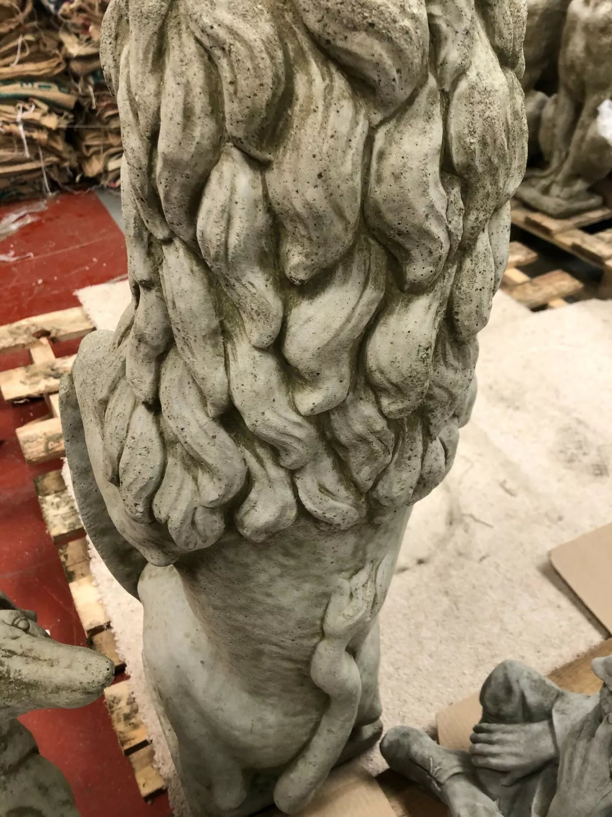 Pair Armorial Lion Statues — Reconstituted Stone Animal Concrete Garden Ornament — alternate product view 3