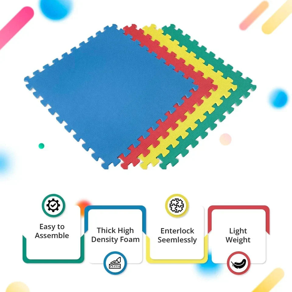 Large Eva Foam Mat Soft Floor Tiles Interlocking Play Kids Baby Mats Gym 30x30cm — alternate product view 7