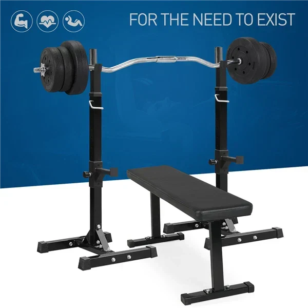 Squat Racks Barbell Rack Stand Adjustable Olympic Weight Bench Press Home Gym — alternate product view 4
