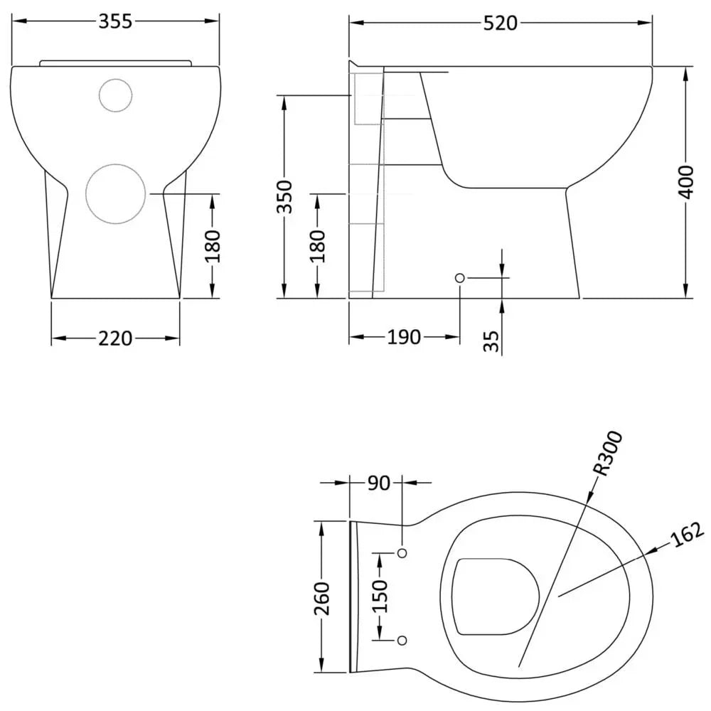 Bathroom Vanity Unit Furniture Suite Cabinet Toilet Basin Back To Wall WC 1050mm — alternate product view 6