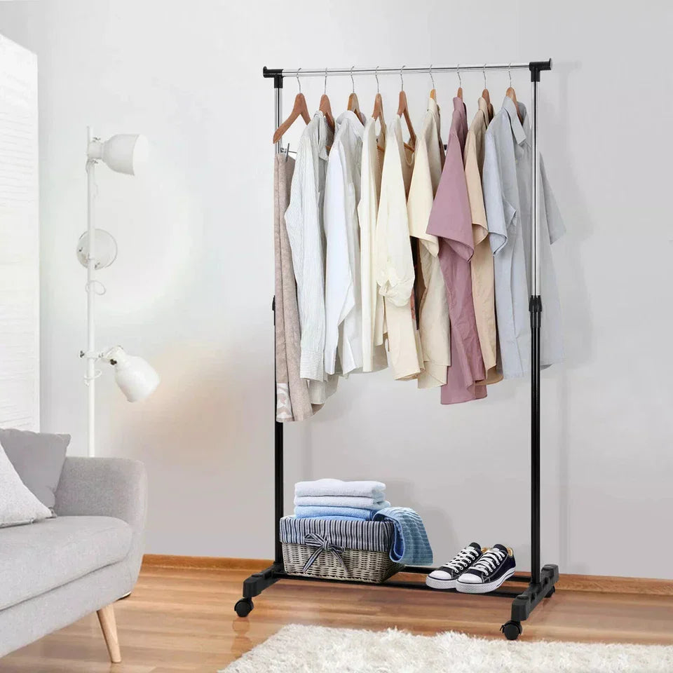 Metal Clothes Rail Storage Garment Shelf Hanging Display Stand Rack — alternate product view 3