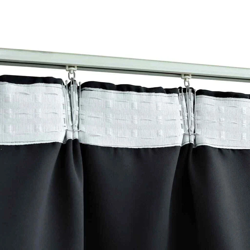 Blackout Curtain with Hooks Blind Drapery Window Covering ( Black) — alternate product view 3