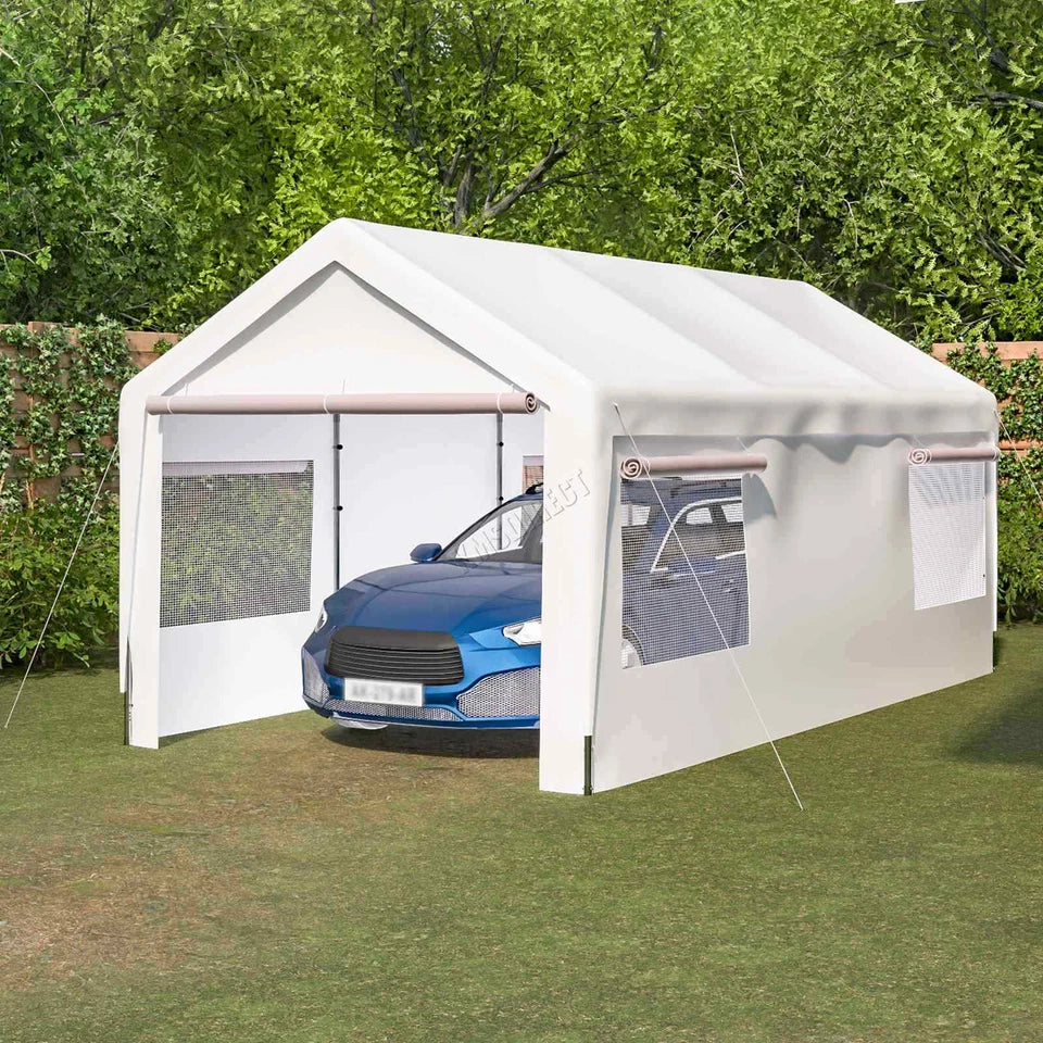 Carport 10x20ft Car Canopy Garage UV-Proof Waterproof SUV Boat Heavy Duty White — alternate product view 2