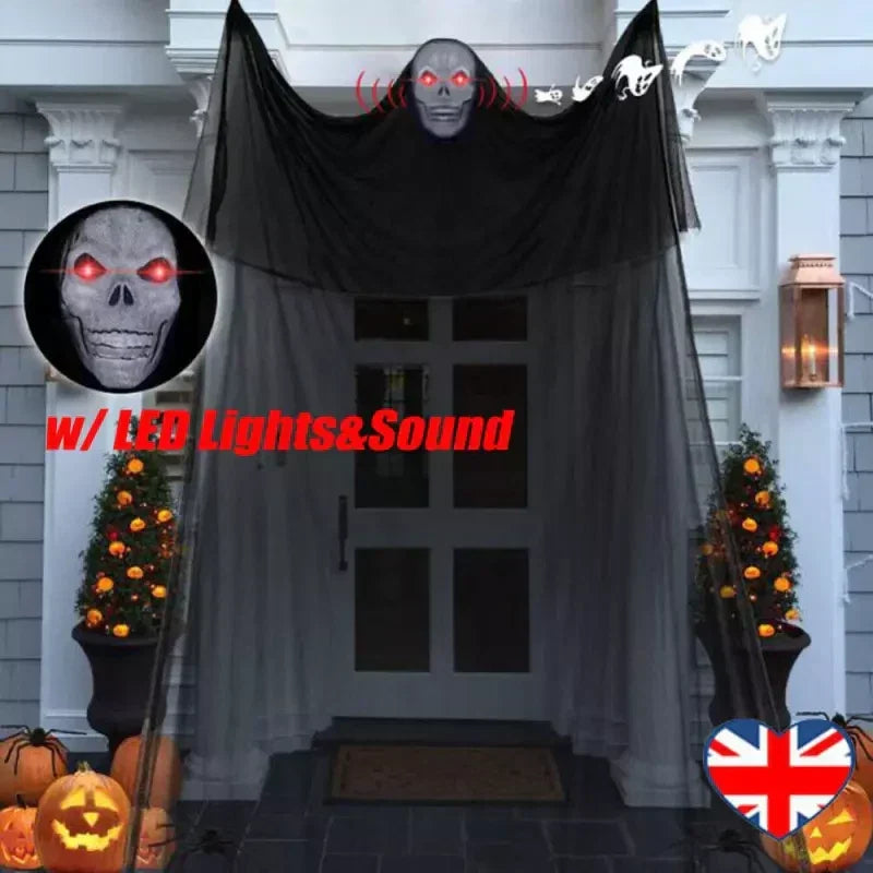 Hanging Ghost Skeleton Halloween Decor Spooky Outdoor Garden Decoration Props — main product view