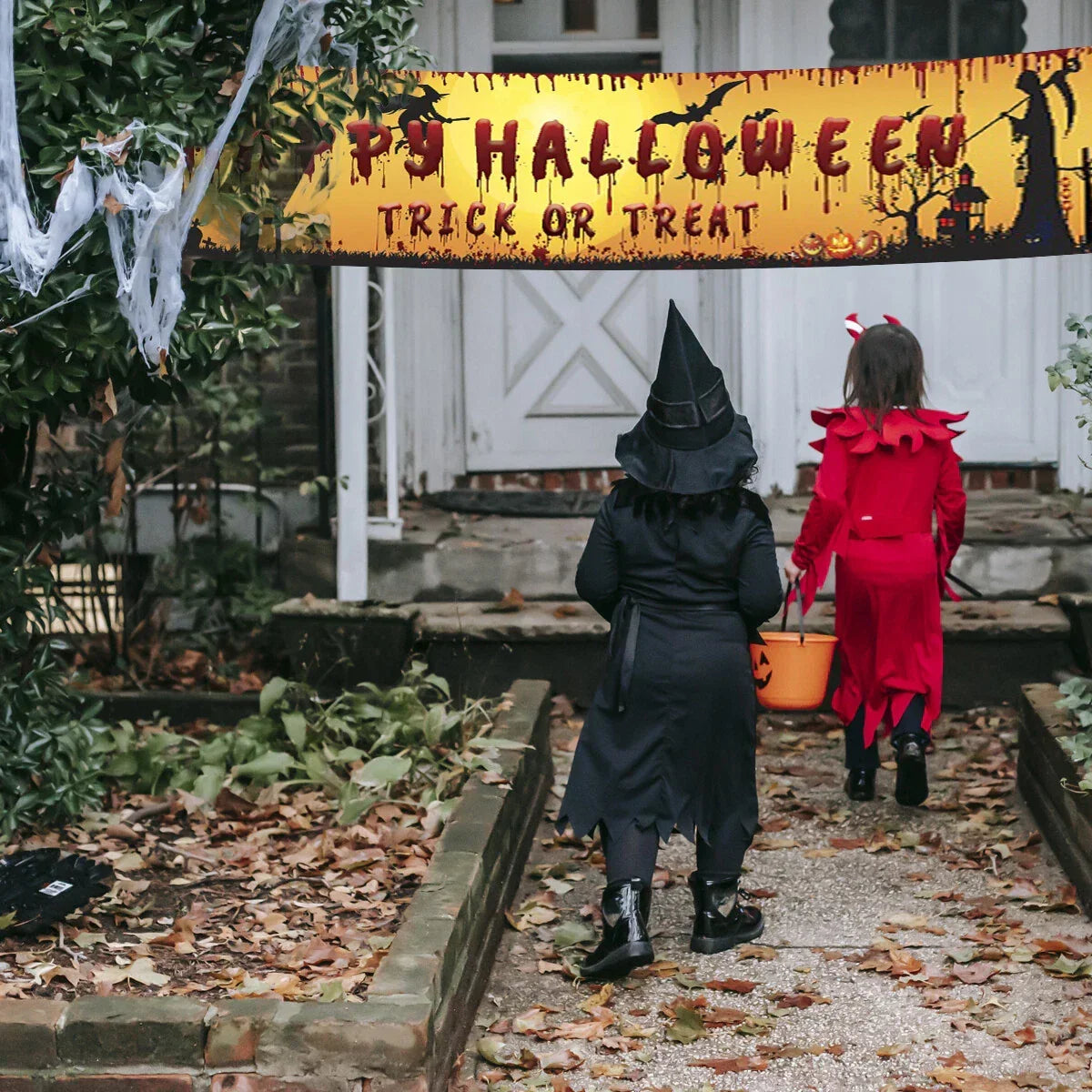 Happy Halloween Hanging Banner Flag Party Celebrate Foldable Home Outdoor Decor — alternate product view 4
