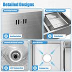 Double Bowl Stain less Steel Drop in Kitchen Sink Dish Washer Vegetable Sink — alternate product view 7