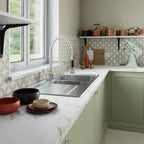 Stainless Steel 1.5 Bowl Inset Kitchen Sink Left Hand Modern Drainer Wastes — alternate product view 3