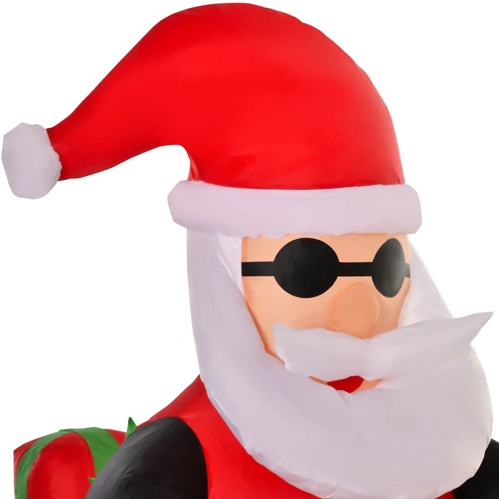 5.5ft Inflatable Santa Claus Riding Motorcycle Christmas Decoration w/ LED Light — alternate product view 7