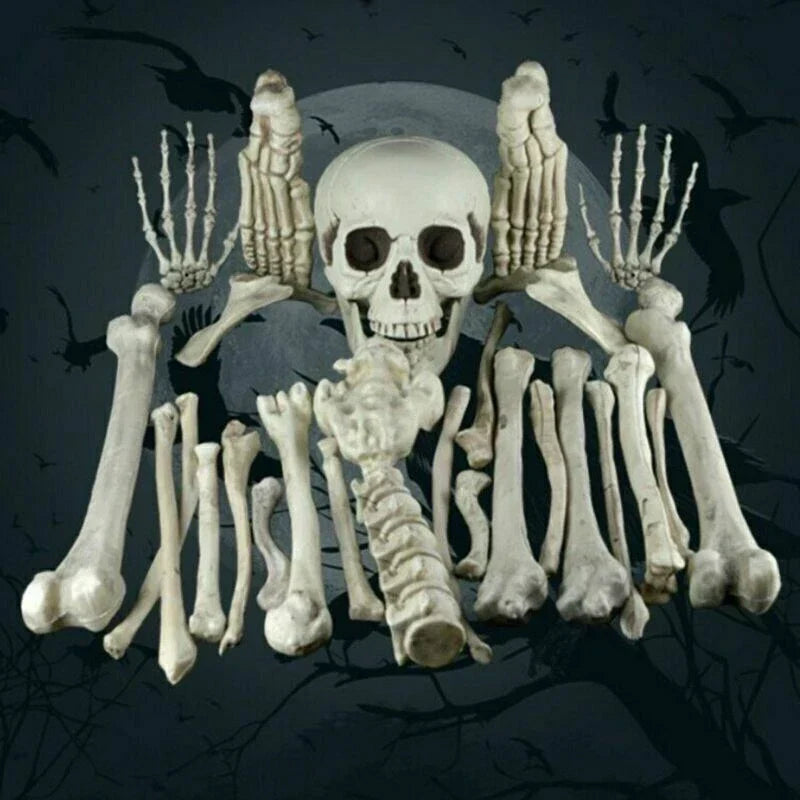 28PCS Bag of Bones Human Skull Skeleton Halloween Scary Pirate Party Decoration — alternate product view 4
