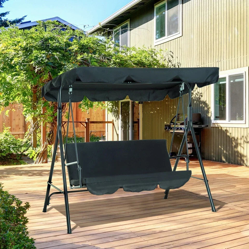 Garden Hammock Swing Chair 3 Seater Bench Canopy Patio Cushion Outdoor Strattore — alternate product view 3