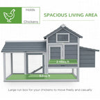 PawHut Chicken Coop Hen Cage Small Animal Hutch Nesting Box Outdoor Run Grey — alternate product view 5