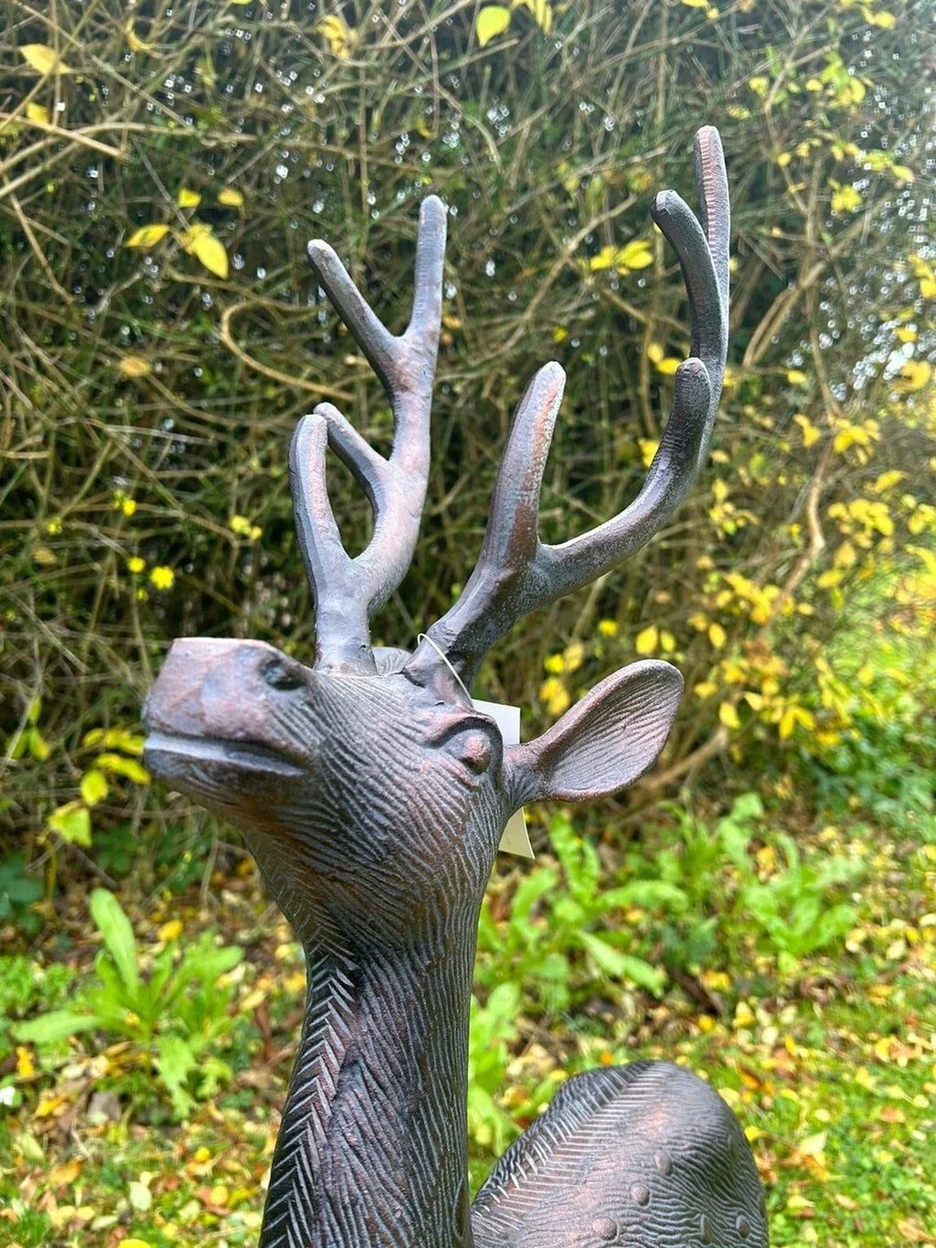 Aluminium Stag Garden Sculpture Ornament Cast Aluminium With Aged Finish — alternate product view 2