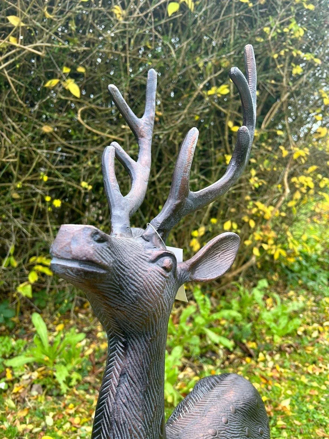 Aluminium Stag Garden Sculpture Ornament Cast Aluminium With Aged Finish — alternate product view 2