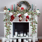 2M Christmas Garland Holly Leaf Red Berries Winter Fireplace Hanging Party Decor — alternate product view 3