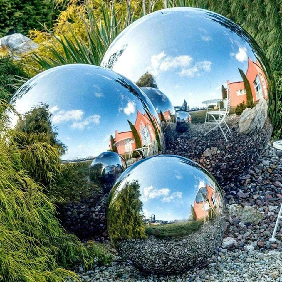 6PCS Garden Sphere Stainless Steel Mirror Gazing Balls — alternate product view 4