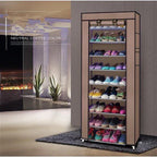 10 Tier Cabinet Storage Organiser Shoe Rack Stand Holds 27 Pairs Dustproof — alternate product view 3