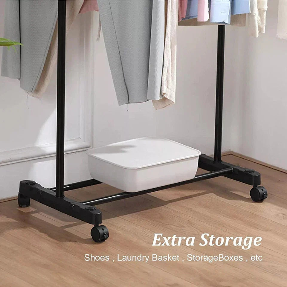 Metal Clothes Rail Storage Garment Shelf Hanging Display Stand Rack — alternate product view 6