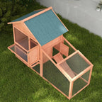 Pawhut Wood Rabbit,Bunny, Pig Hutch Water Resistant w/ Ramp Outdoor Use — alternate product view 3