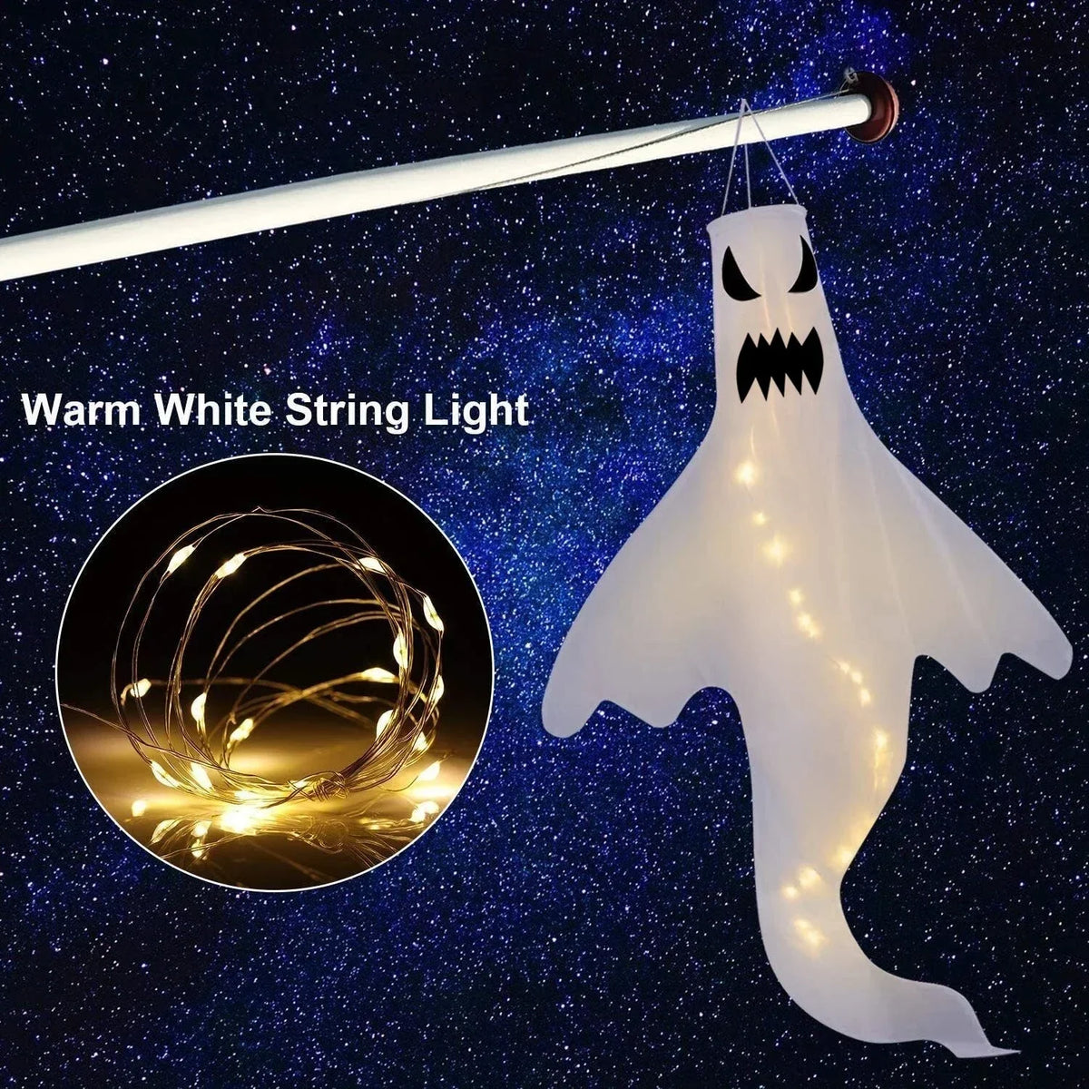 4X Halloween LED Light Ghost Outdoor Decors Garden Prop Party Hanging Decor — alternate product view 9