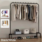 Heavy Duty Metal Clothes Rail Rack Garment Hanging Display Stand Storage Shelf — Black — product view