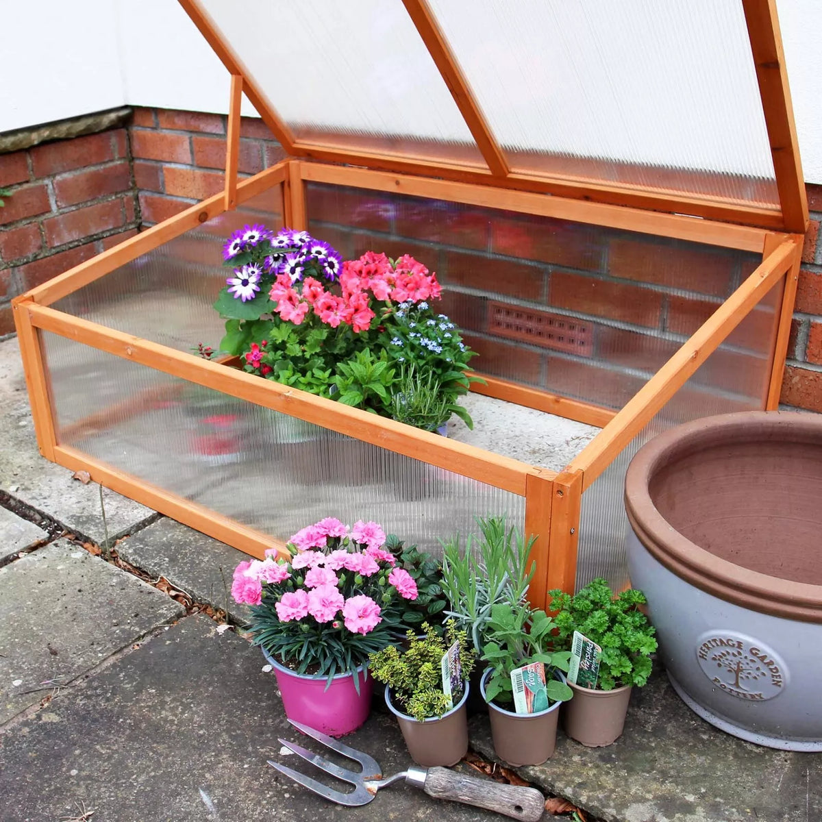 Wooden Cold Frame Mini Green Grow House Garden Plants Vegetables Seeds — alternate product view 3