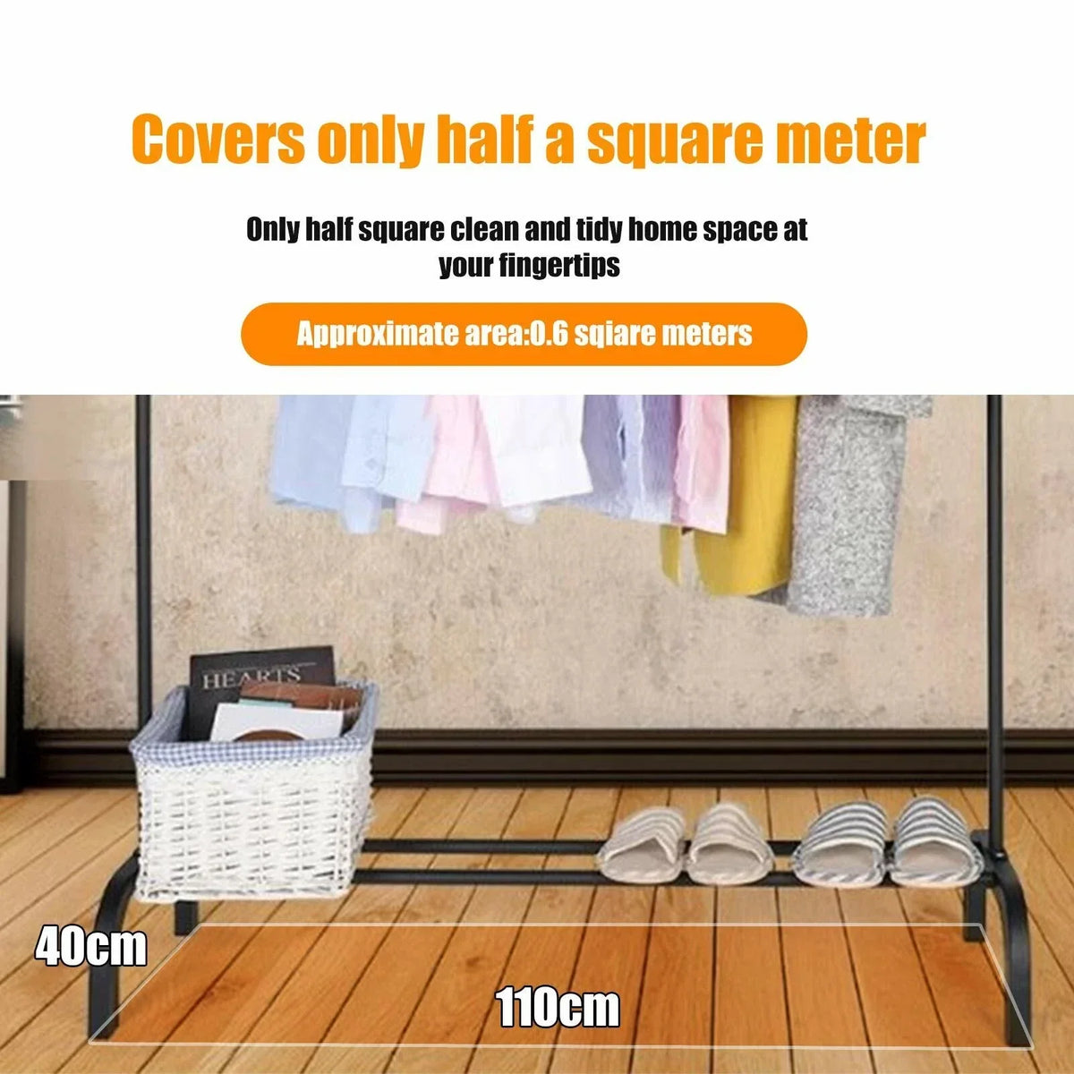 Heavy Duty Metal Clothes Rail Rack Garment Hanging Display Stand Storage Shelf — alternate product view 8