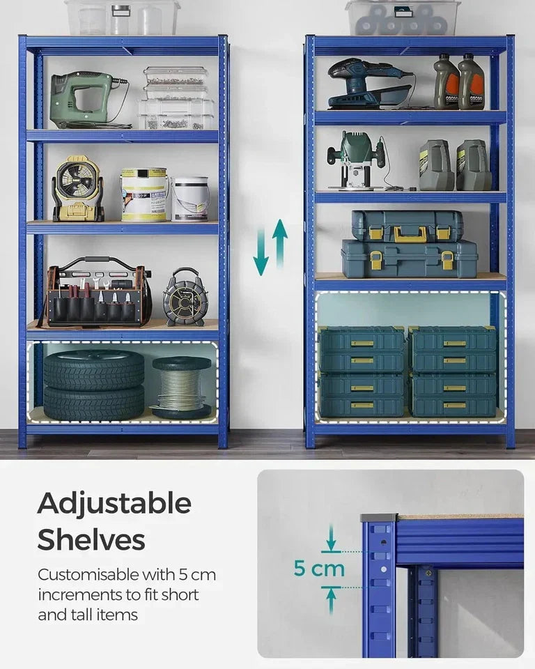 5 Tier Shelving Unit 200x100x50cm Heavy Duty Adjustable Storage Shelves — alternate product view 4