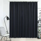 Blackout Curtain with Hooks Blind Drapery Window Covering ( Black) — main product view