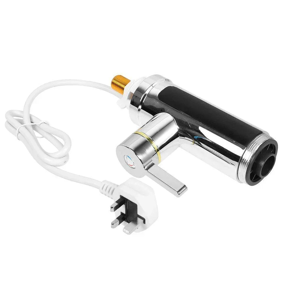Electric Heating Tap Kitchen Bathroom Fast Instant Hot Water Heater Faucet UK — on a clean white background