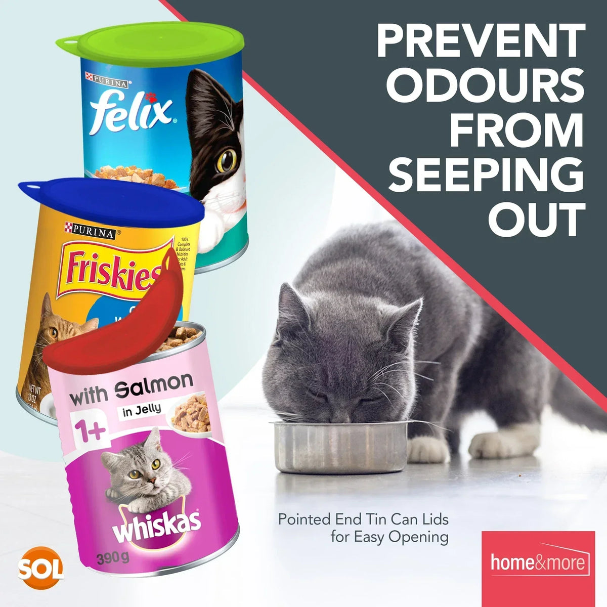 6 Plastic Can Lids Reusable Pet Food Caps Covers Dog Cat Tin Tops Fresh Storage — alternate product view 6