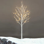Outdoor 4ft, 6ft, 8ft Birch Christmas Twig Tree Pre Lit Ice Warm White Multi LED — alternate product view 11