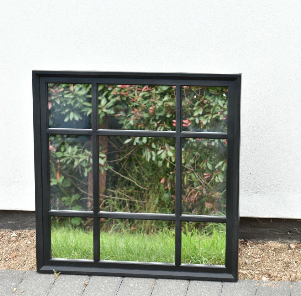 Black Enchanted Window Style Wall Mirror Mantel Hallway Square 61x61cm — alternate product view 4