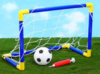 2 x Children's Football Soccer Goals, Ball, Pump Posts & Nets Indoor Outdoor Set — alternate product view 2