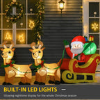 8ft Christmas Inflatable Santa Claus on Sleigh, LED Lighted Decoration — alternate product view 4