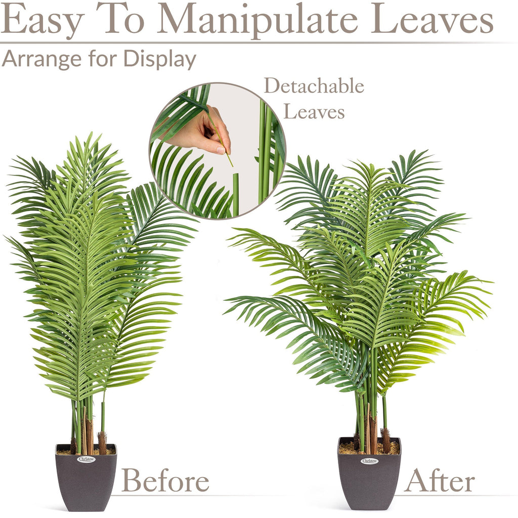 Artificial Areca Palm Tree Natural Looking Faux Plant in Pot — alternate product view 3