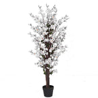 Artificial Blossom Tree Pink/White 120cm 4ft Realistic Faux House Plant Fully Potted — on a clean white background