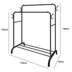 Heavy Duty Double Clothes Rail Hanging Rack Garment Shoes Storage — alternate product view 6