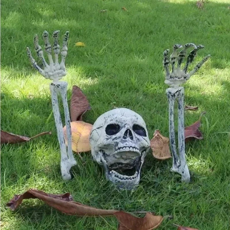 Scary Halloween Decoration Skeleton Bones Prop Human Skull Party Ground Breaking — alternate product view 2
