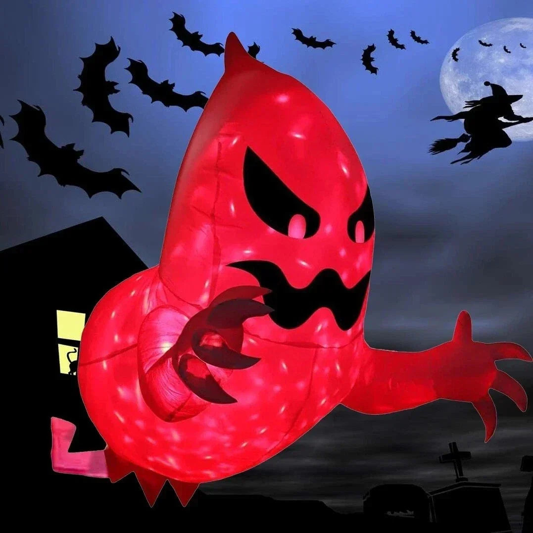 Halloween Inflatable Ghost With LED Lights Coming Out From Window Outdoor Decor — alternate product view 2